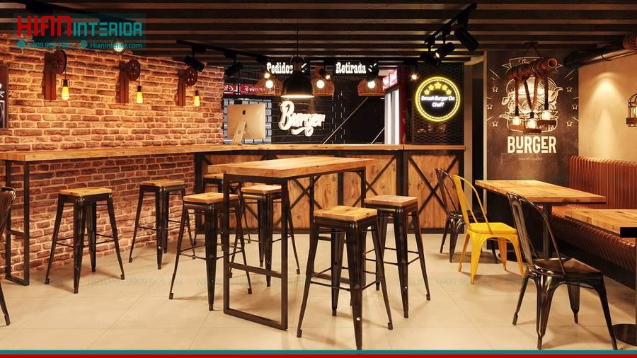 Thiết Kế Nội Thất Quán Thức Ăn Nhanh