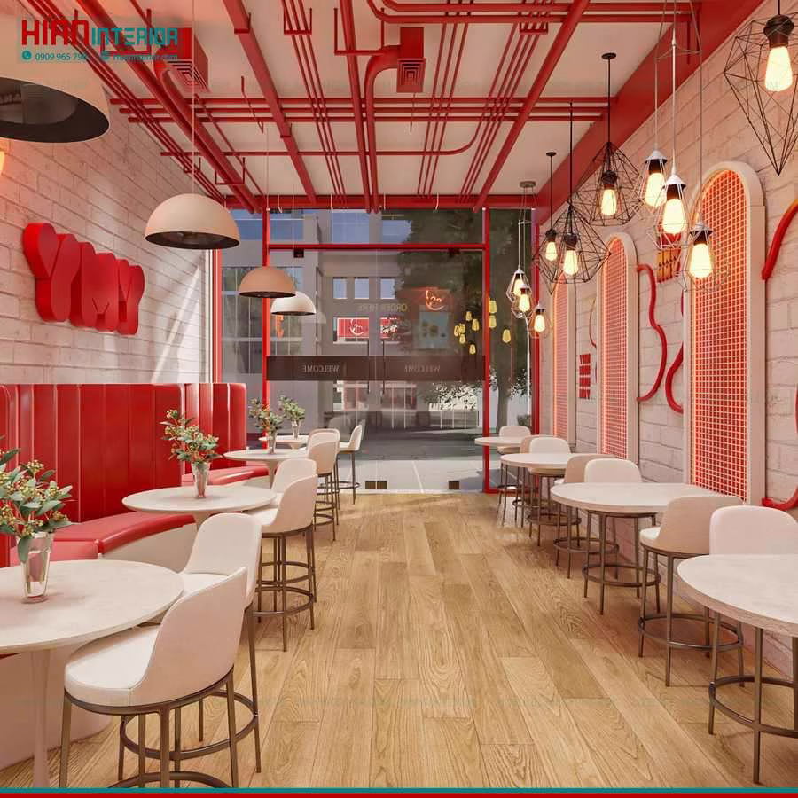 Nội Thất Nhà Hàng Thức Ăn Nhanh Tiện Nghi