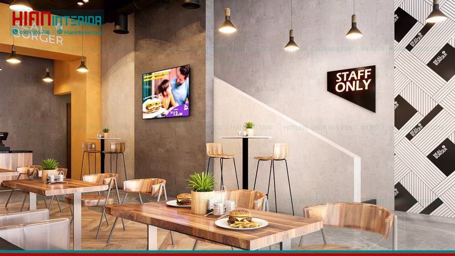 Thi Công Quầy Order Thức Ăn Nhanh