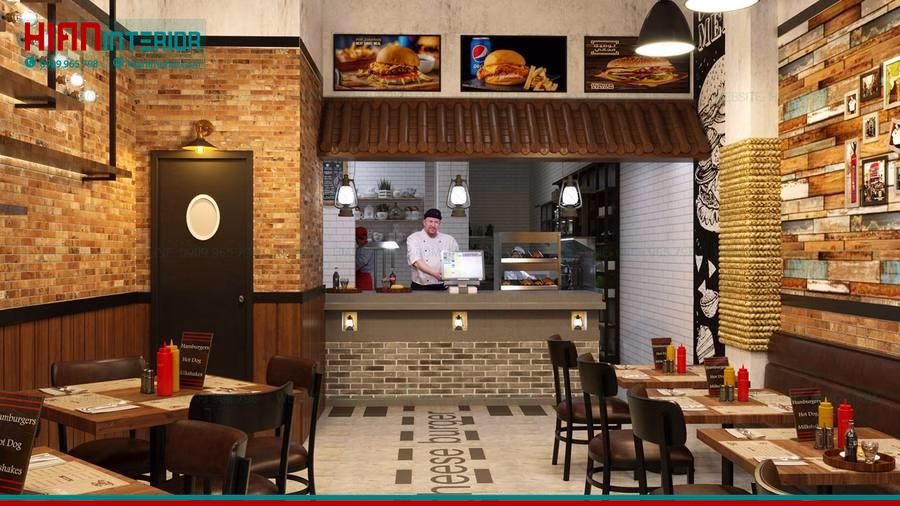 Mẫu Nhà Hàng Burger Đẹp