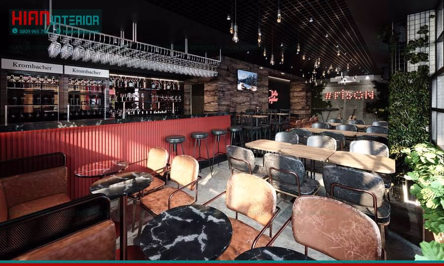 Quán Bar Phong Cách Industrial
