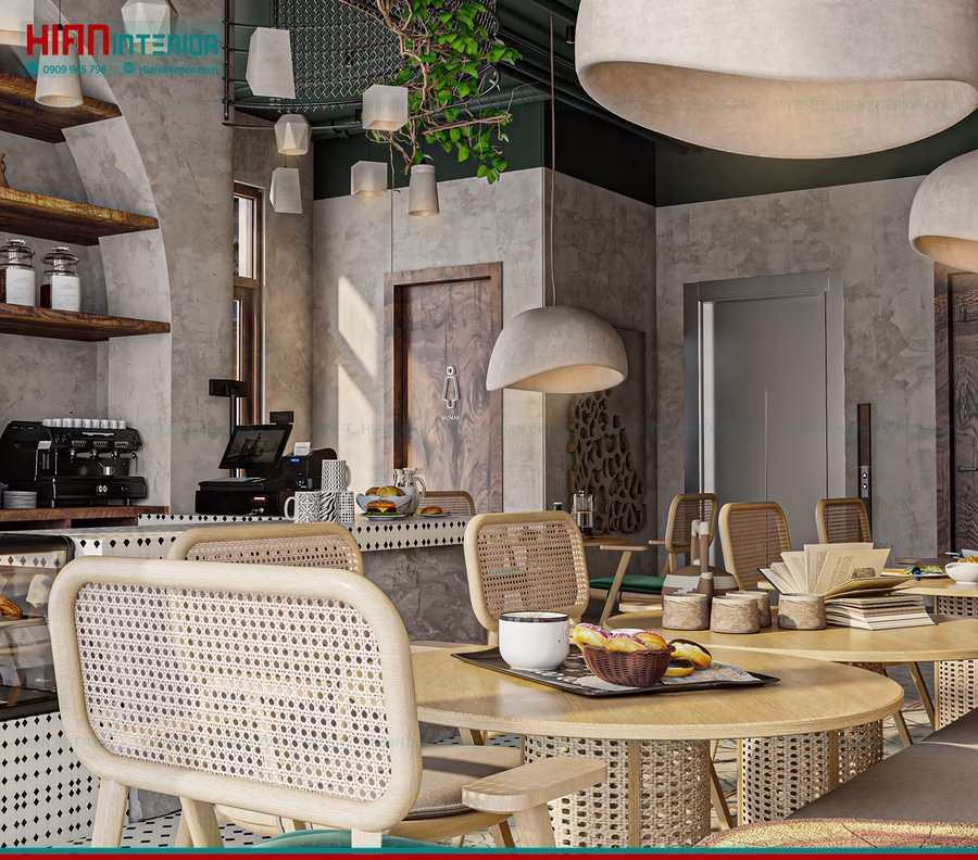Quán Cafe Địa Trung Hải Nhiều Ánh Sáng