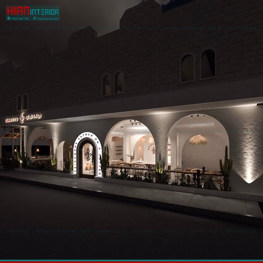 Quán Cafe Địa Trung Hải Tiết Kiệm Diện Tích