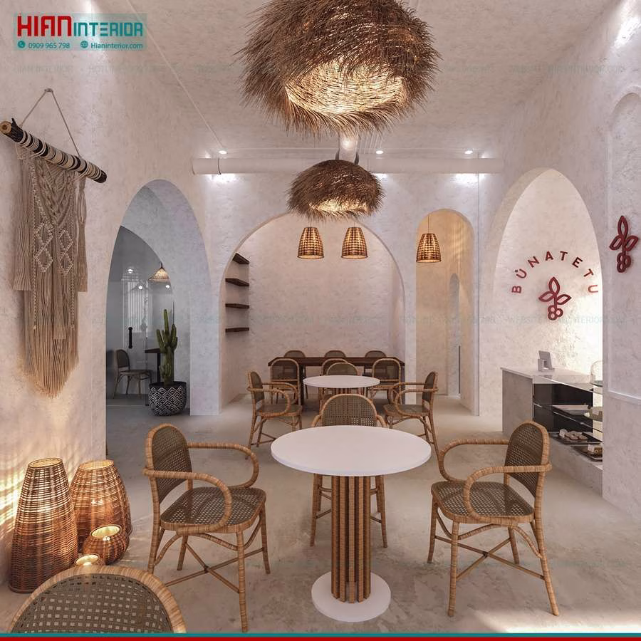 Quán Cafe Địa Trung Hải Tiết Kiệm Diện Tích