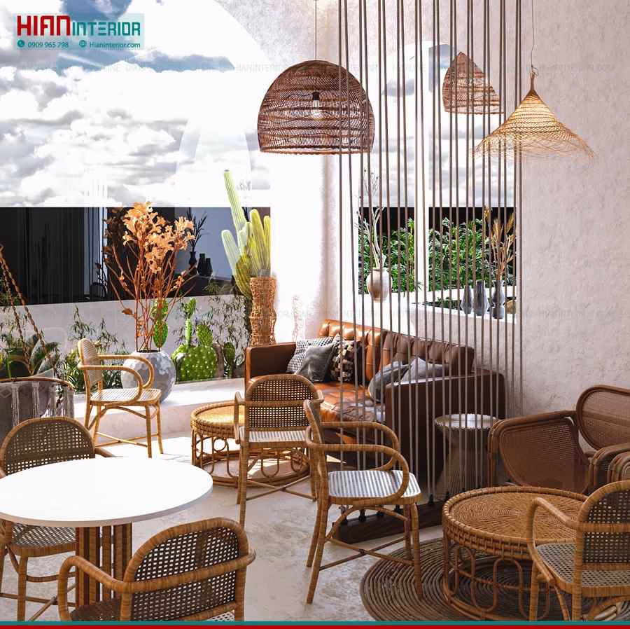 Quán Cafe Địa Trung Hải Tiết Kiệm Diện Tích