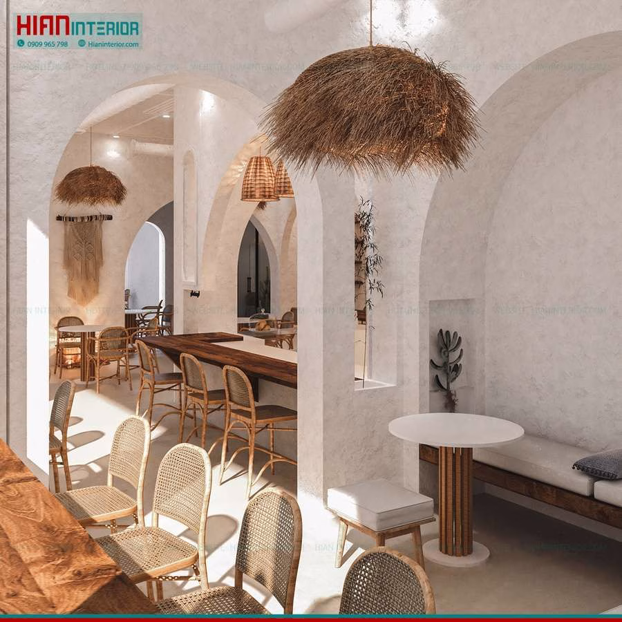 Quán Cafe Địa Trung Hải Tiết Kiệm Diện Tích