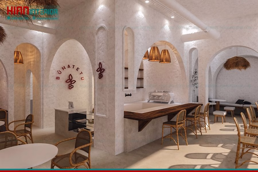 Quán Cafe Địa Trung Hải Tiết Kiệm Diện Tích