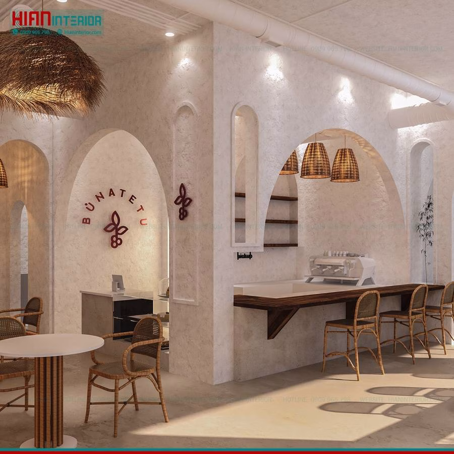 Quán Cafe Địa Trung Hải Tiết Kiệm Diện Tích