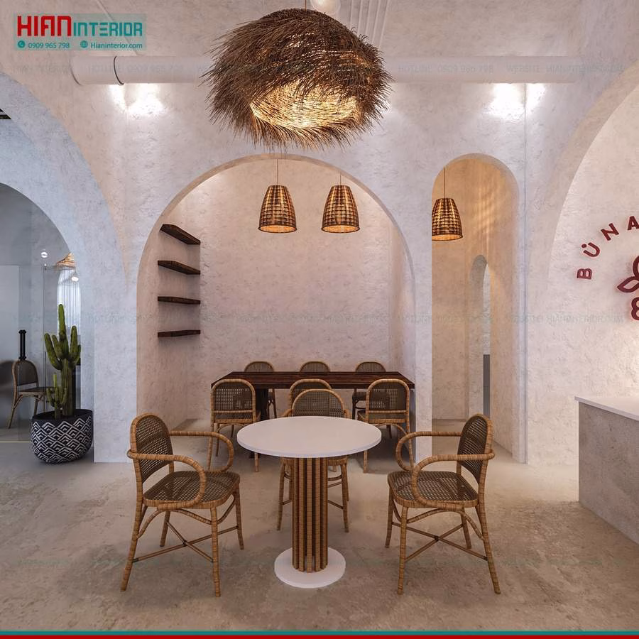 Quán Cafe Địa Trung Hải Tiết Kiệm Diện Tích