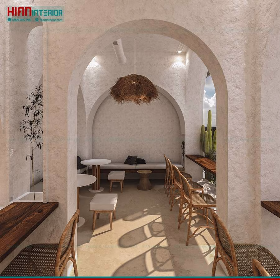 Quán Cafe Địa Trung Hải Tiết Kiệm Diện Tích