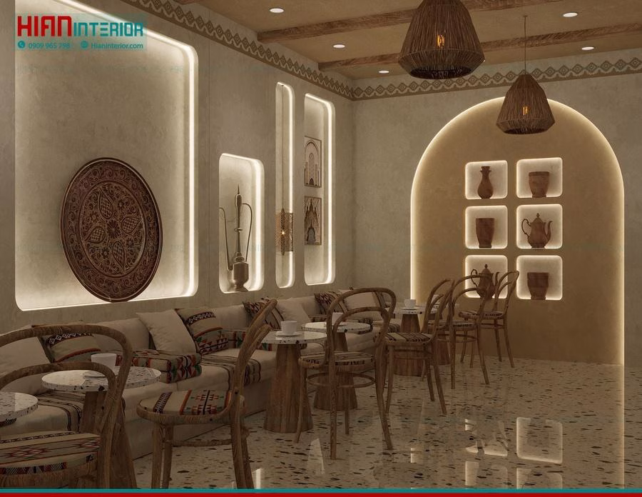 Quán Cafe Địa Trung Hải Đẹp Giản Dị