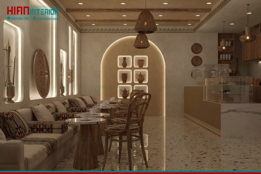 Quán Cafe Địa Trung Hải Đẹp Giản Dị
