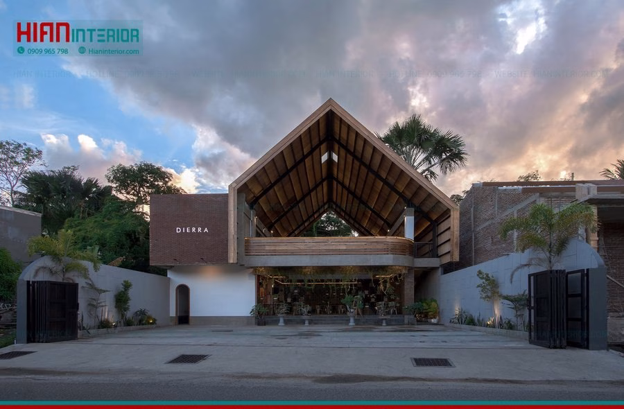 Thiết Kế Quán Cafe Khung Thép Mặt Bằng Nhỏ