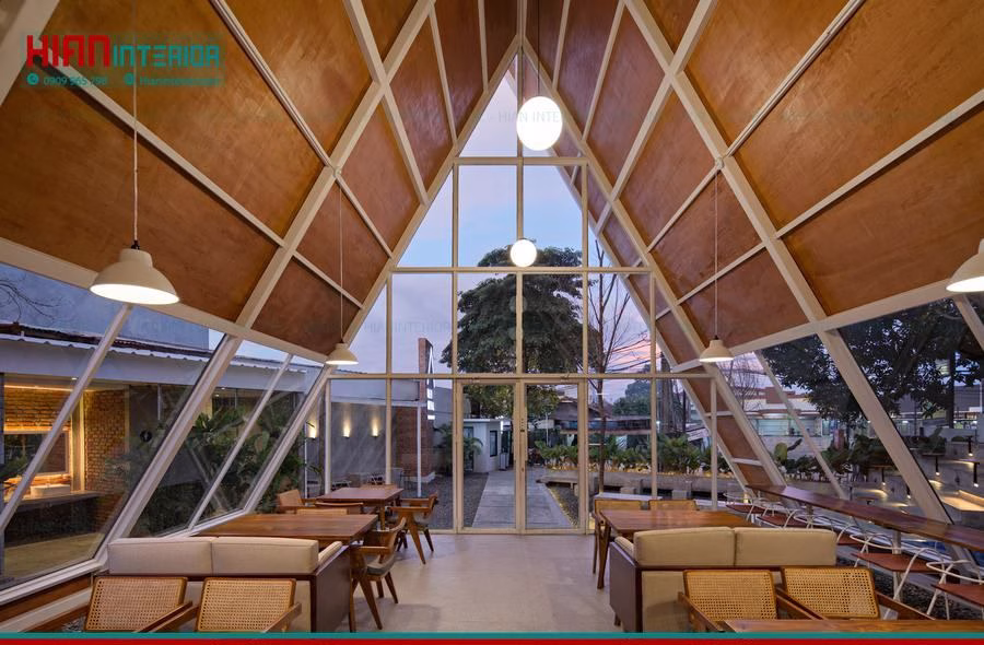 Quán Cafe Khung Thép Tiết Kiệm Diện Tích