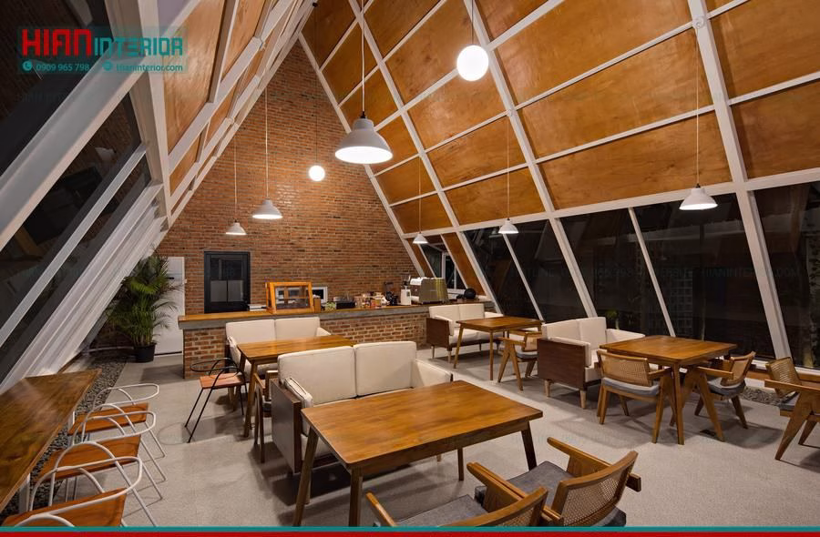 Quán Cafe Khung Thép Tiết Kiệm Diện Tích
