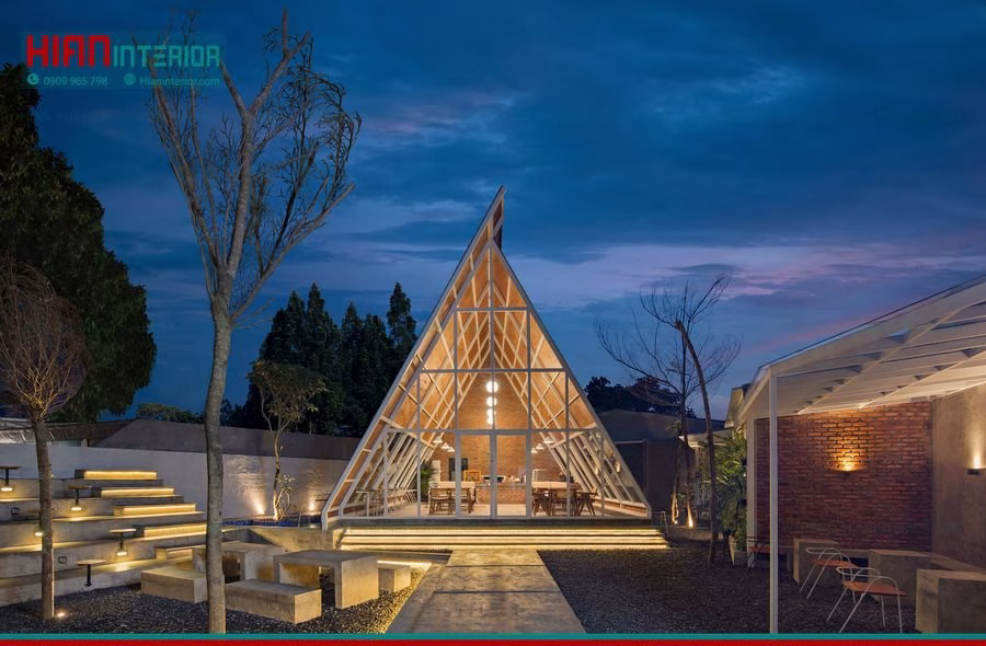 Quán Cafe Khung Thép Tiết Kiệm Diện Tích