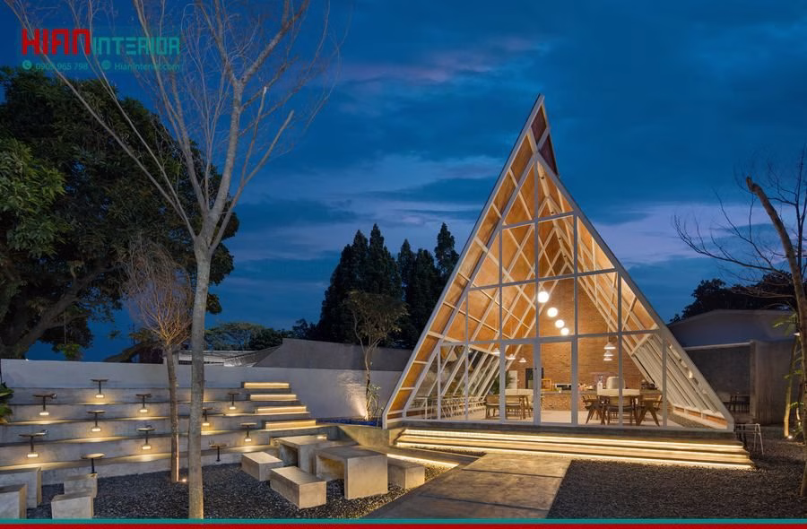 Quán Cafe Khung Thép Tiết Kiệm Diện Tích