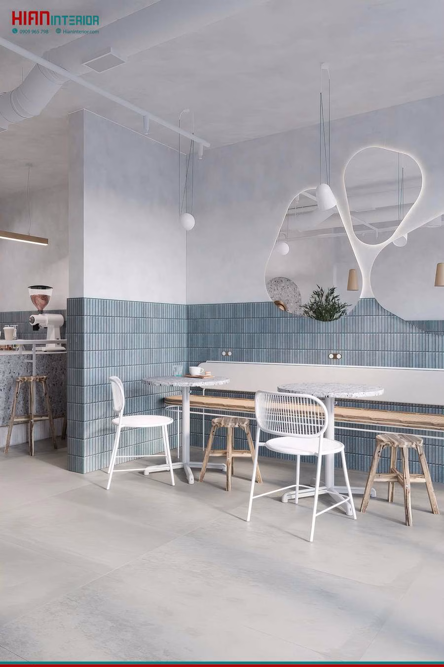 Quán Cafe Tối Giản Hiện Đại