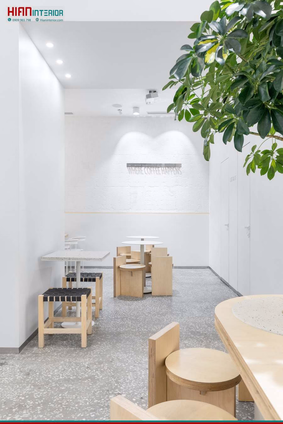 Quán Cafe Tối Giản 100M2