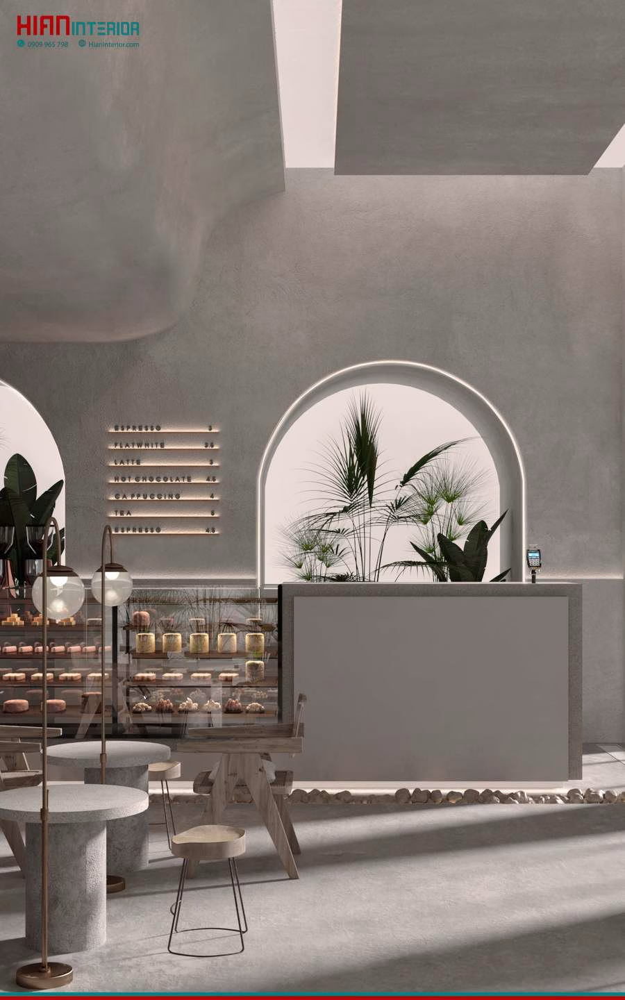 Quán Cafe Tối Giản 2 Tầng