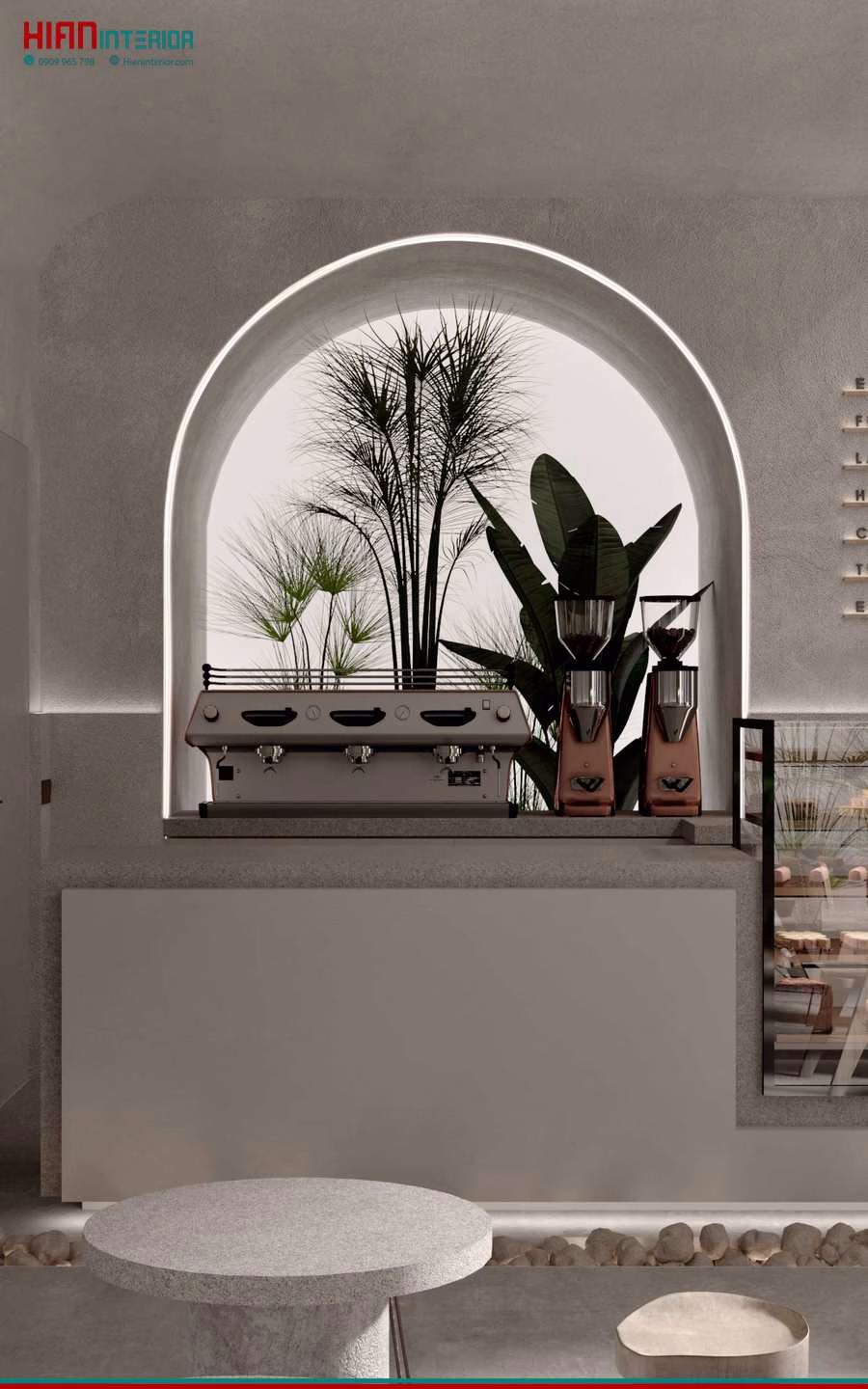 Quán Cafe Tối Giản 2 Tầng