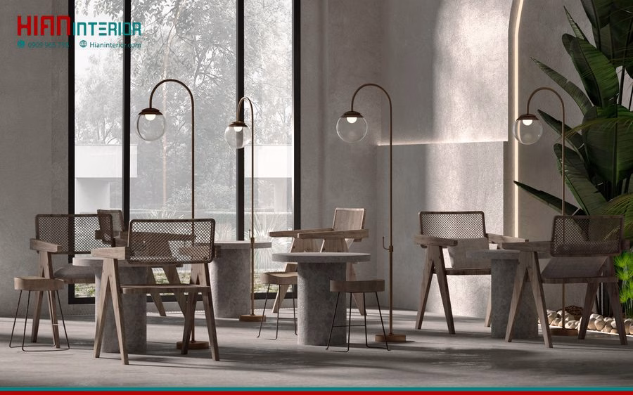 Quán Cafe Tối Giản 2 Tầng