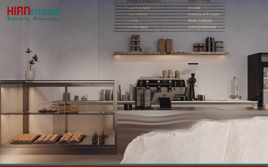 Quán Cafe Tối Giản Ngoài Trời