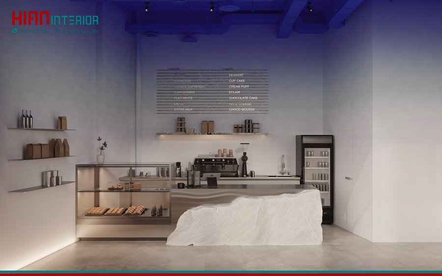 Quán Cafe Tối Giản Ngoài Trời