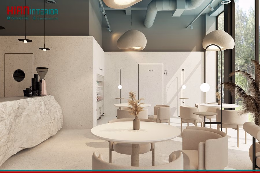 Quán Cafe Tối Giản Trong Nhà