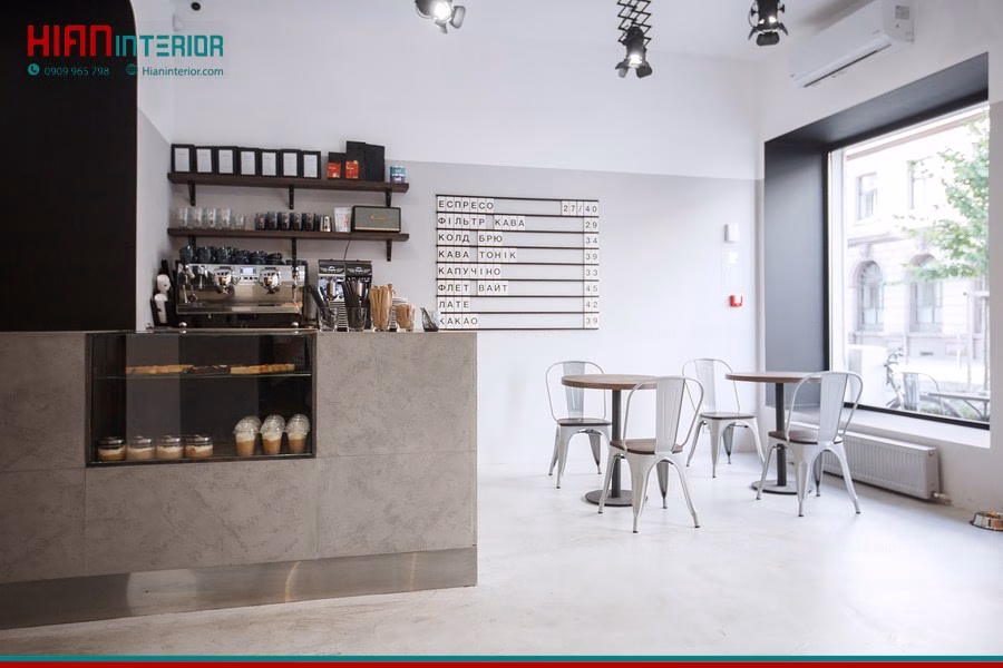 Quán Cafe Tối Giản Nhiều Ánh Sáng