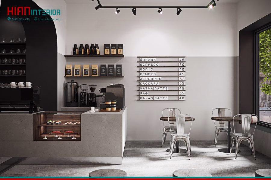 Quán Cafe Tối Giản Nhiều Ánh Sáng
