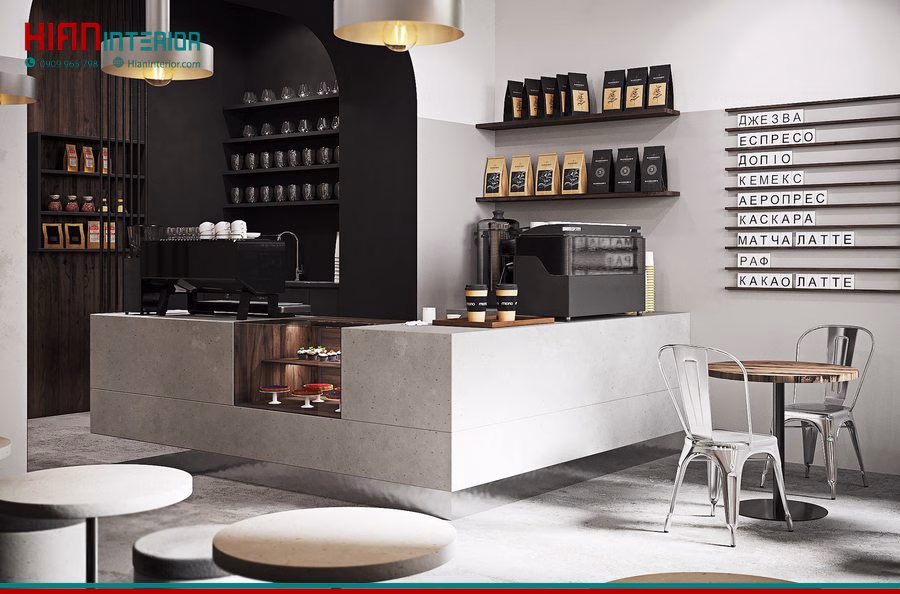 Quán Cafe Tối Giản Nhiều Ánh Sáng