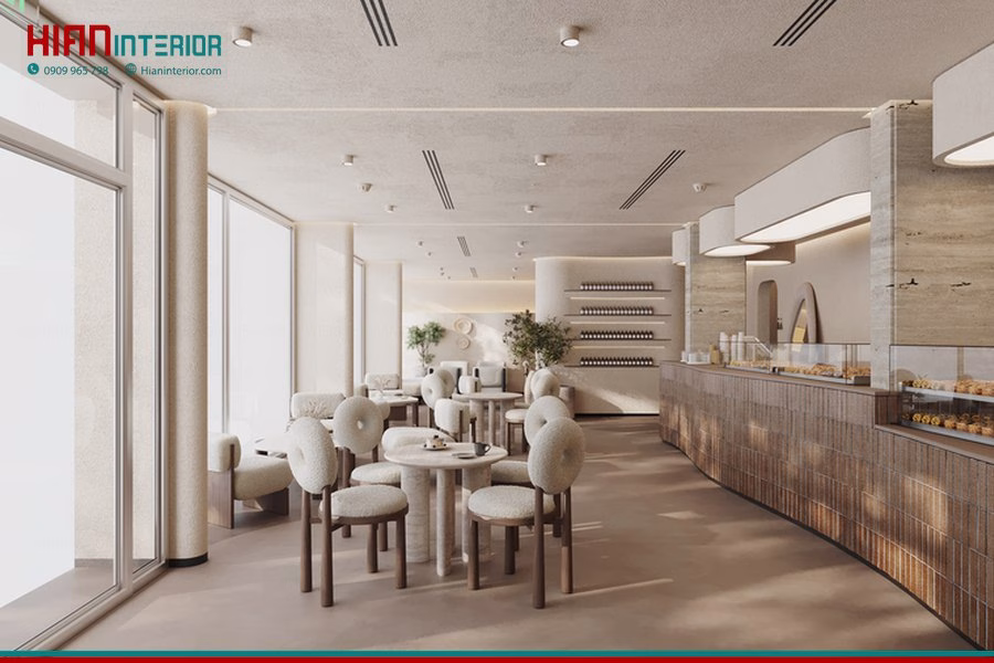 Quán Cafe Tối Giản Kết Hợp Cây Xanh