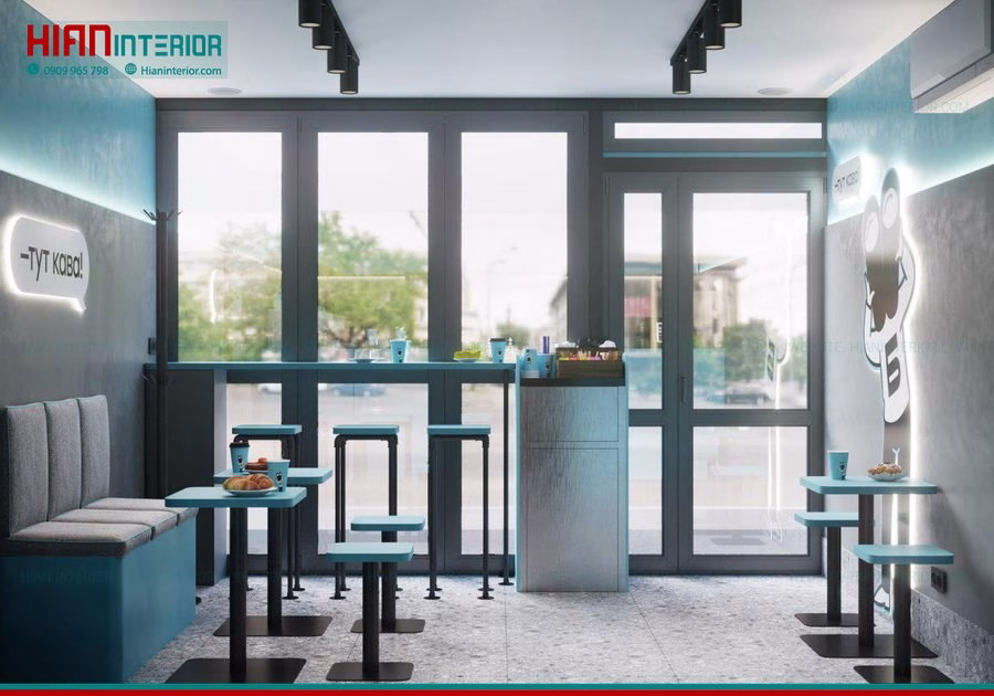 Thi Công Quán Trà Sữa Industrial