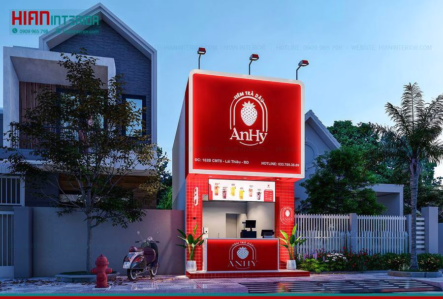 Nội Thất Quán Trà Sữa Dễ Thương