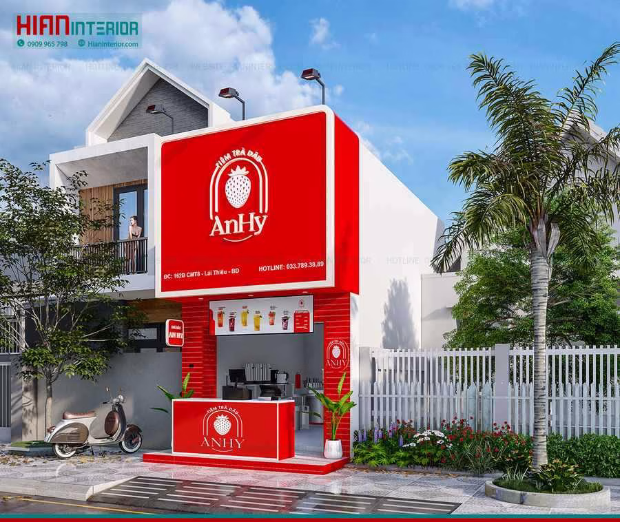 Nội Thất Quán Trà Sữa Dễ Thương