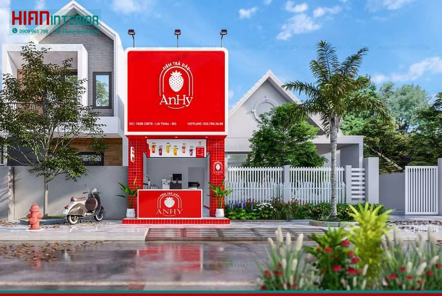 Nội Thất Quán Trà Sữa Dễ Thương