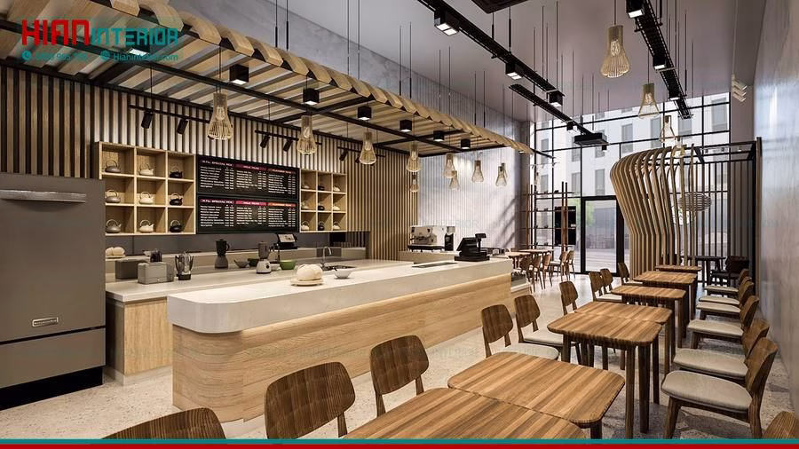 Mặt Tiền Quán Trà Sữa Sang Trọng