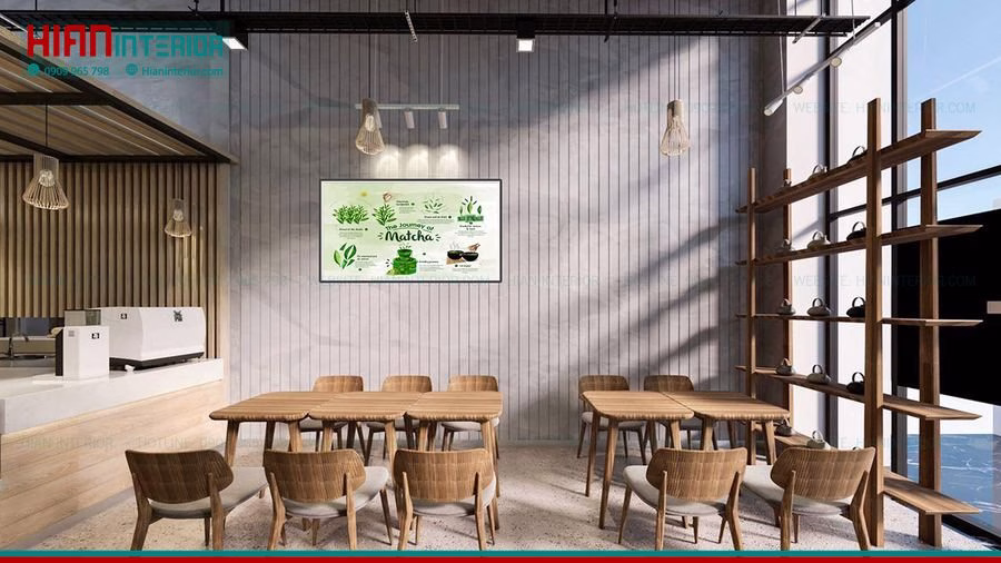 Mặt Tiền Quán Trà Sữa Sang Trọng