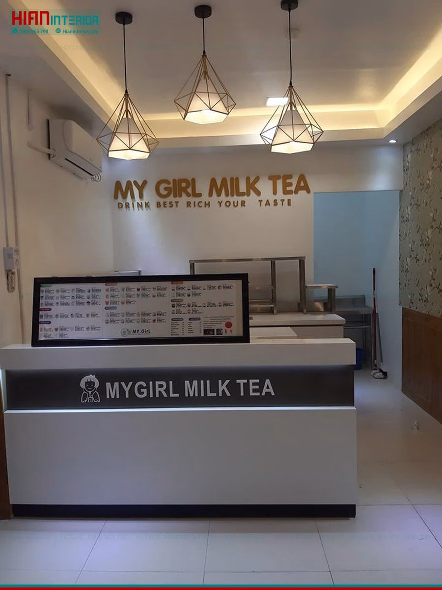 Quầy Quán Trà Sữa Hiện Đại